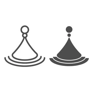 Drop of oil line and solid icon, oil industry concept, oil drop vector sign on Illustrazione stock