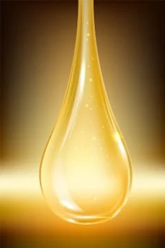 Drop oil, transparent object. Isolated vector illustration on white backgroun Stock Illustration