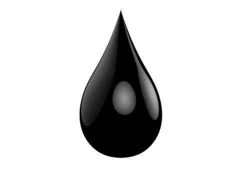 Drop of oil on white background Stock Illustration
