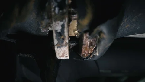 Drop on an old drainpipe in a technical room Stock Footage 91586292