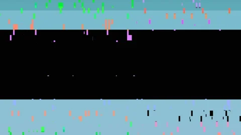 Drop-out pixels from multi-colored glitch signals. Stock Footage 121687055