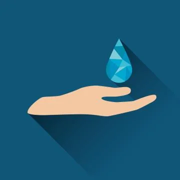 Drop over hand icon Stock Illustration