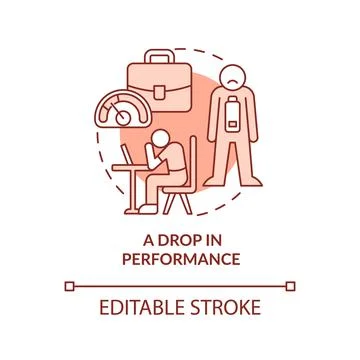 Drop in performance terracotta concept icon Stock Illustration