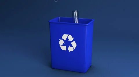 Drop Plastic Bottles in Recycle Bin Stock Footage 57751809