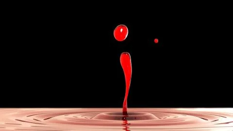 Drop of red wine macro with the focus effect (side view on black background) Stock Illustration