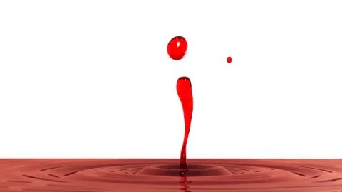Drop of red wine macro with the focus effect (side view on white background) Stock Illustration