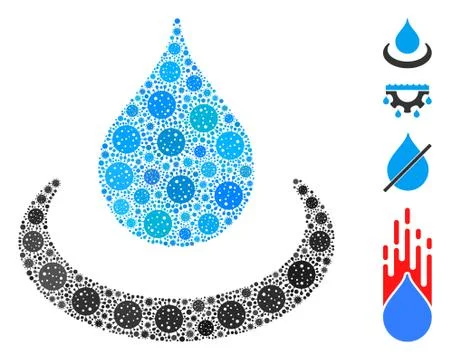 Drop Ripple Mosaic of CoronaVirus Elements Stock Illustration