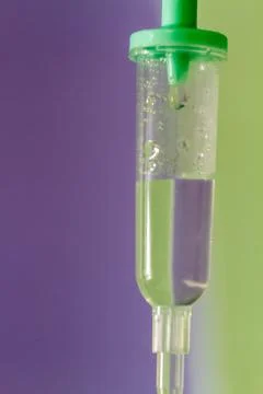 Drop of saline solution to help patient Stock-Fotos