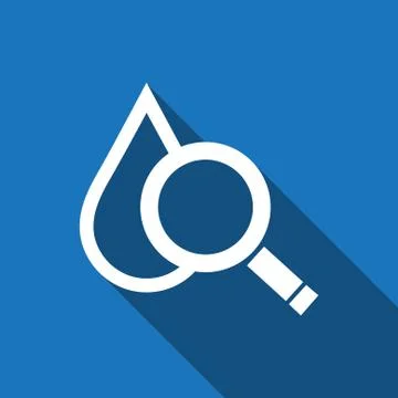 Drop search icon, vector illustration. Flat design style Stockillustratie