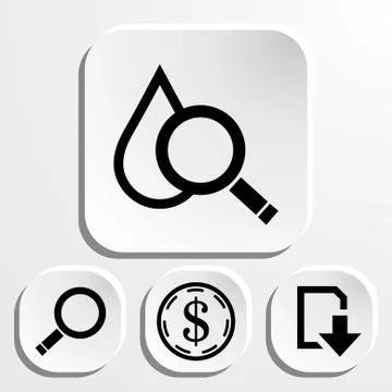 Drop search icon, vector illustration. Flat design style Stock Illustration