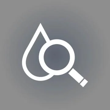 Drop search icon, vector illustration. Flat design style Stockillustratie