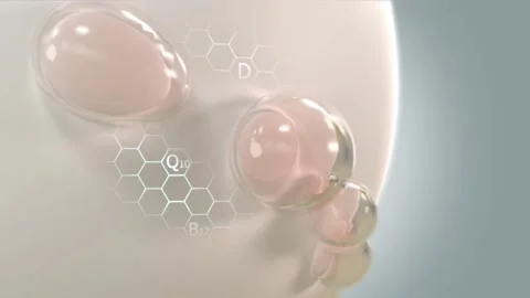 A drop of serum flows along the surface of the cream dropper. Use it as a 3D Stock Footage 201285717