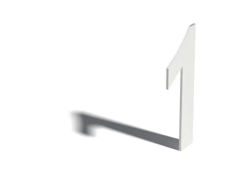 Drop shadow digit. Number ONE 1. 3D Ilustração Stock