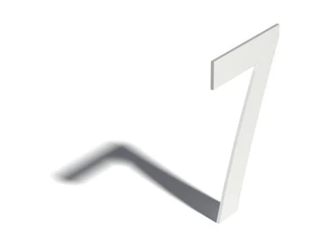 Drop shadow digit. Number SEVEN 7. 3D Ilustração Stock