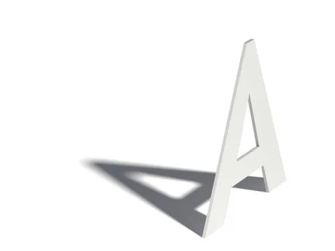 Drop shadow font. Letter A. 3D Ilustração Stock