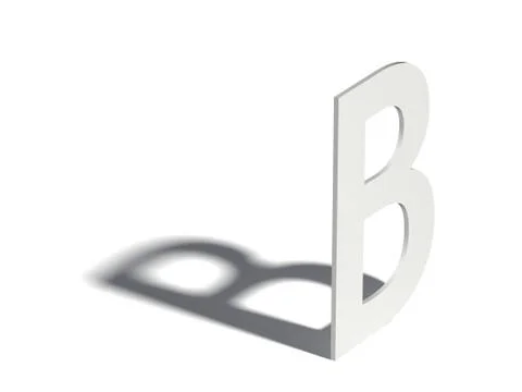 Drop shadow font. Letter B. 3D Ilustração Stock