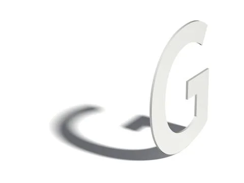 Drop shadow font. Letter G. 3D Ilustração Stock