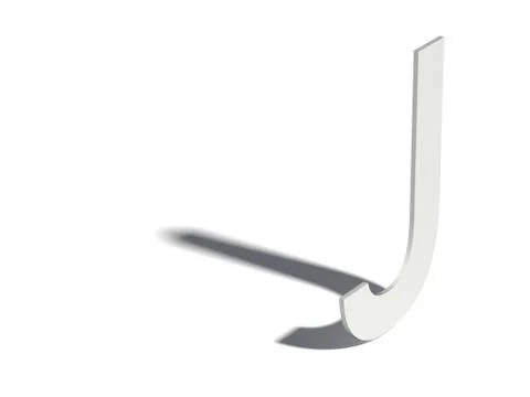 Drop shadow font. Letter J. 3D Ilustração Stock