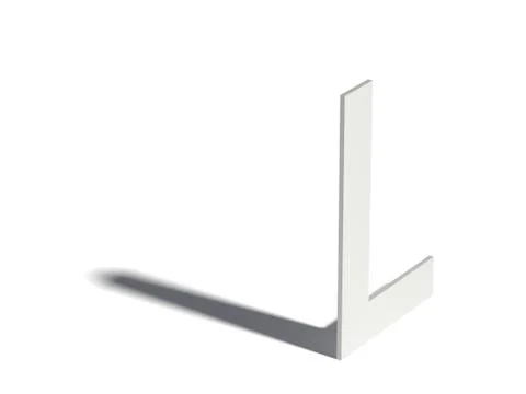 Drop shadow font. Letter L. 3D Ilustração Stock