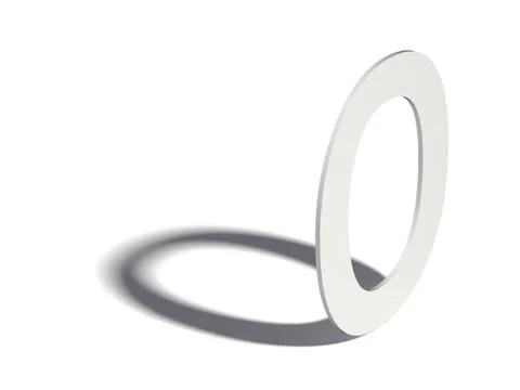Drop shadow font. Letter O. 3D Ilustração Stock