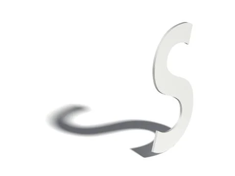 Drop shadow font. Letter S. 3D Ilustração Stock