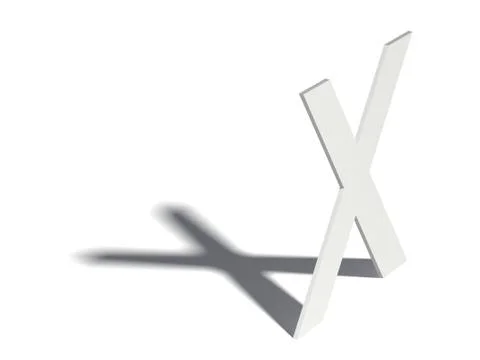 Drop shadow font. Letter X. 3D Ilustração Stock