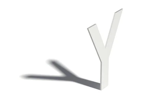 Drop shadow font. Letter Y. 3D Ilustração Stock
