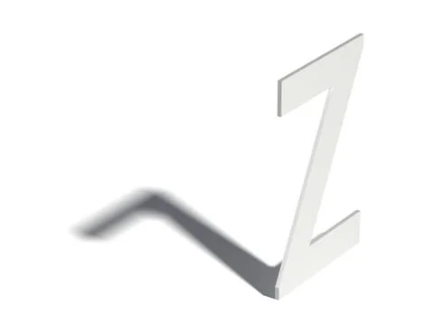 Drop shadow font. Letter Z. 3D Ilustração Stock