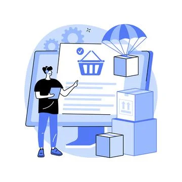 Drop-shipper receives order abstract concept vector illustration. Illustrazione stock