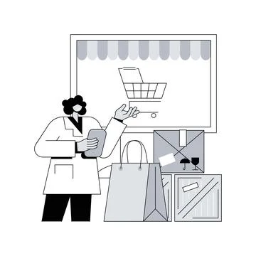 Drop-shipper receives order abstract concept vector illustration. Illustrazione stock