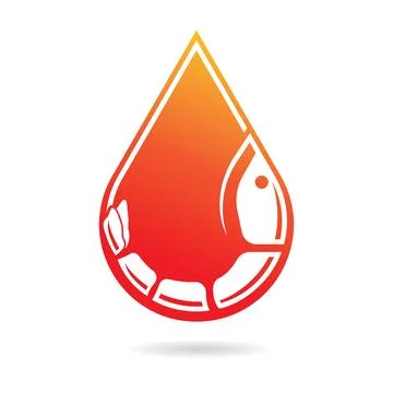 Drop With Shrimp Logo Design Stock Illustration