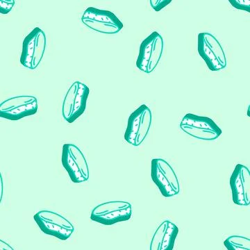 Drop slice aloe vera isometric icon seamless pattern Illustrazione stock