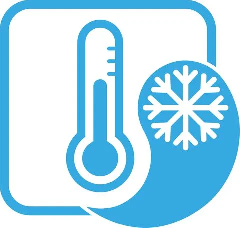 Drop, Snowflake, Sun, Thermometer, Air Conditioner, Logo Stock Illustration