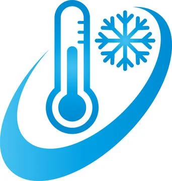 Drop, Snowflake, Sun, Thermometer, Air Conditioner, Logo Stock Illustration