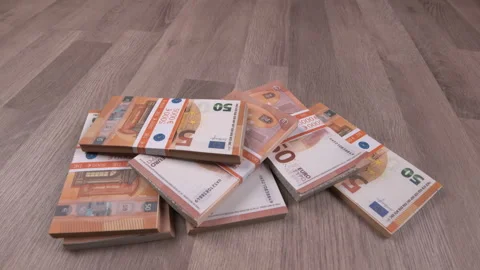 Drop Stacks Banknotes Euro Video stock 268863119