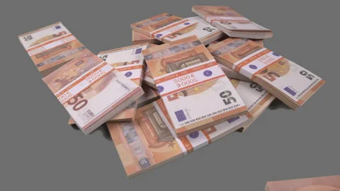 Drop Stacks Banknotes Euro Stock Footage 268863274