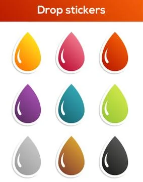 Drop sticker collection Stock Illustration