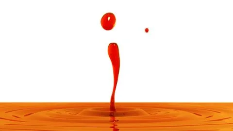 Drop of tea macro with the focus effect (side view on white background) Stock Illustration