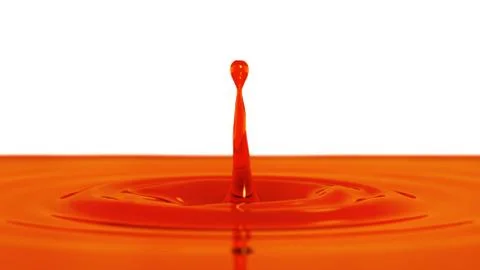 Drop of tea macro with the focus effect (drop 1 - side view on white) Stock Illustration