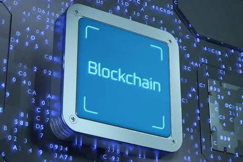 Drop technology with abstract background. Blockchain inscription on tech bl.. 스톡 일러스트