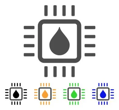 Drop Test Chip Flat Icon 스톡 일러스트