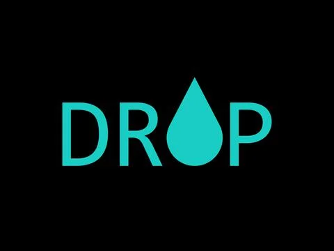 Drop text design with a water drop, typography 스톡 일러스트