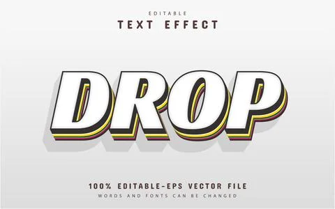 Drop text effect editable Stock Illustration