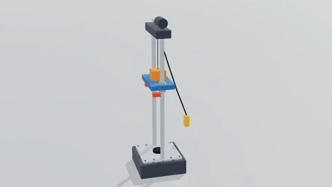 Drop tower test lab 3d loop white background 3D animation seamless loop 스톡 동영상 341851653