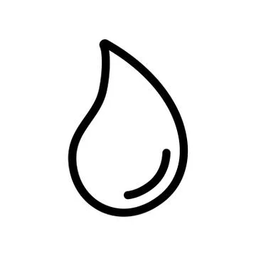 The drop of the vector icon falls. Isolated contour symbol illustration Stock Illustration
