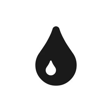 Drop vector icon. Liquid drop in black isolated on white background. Vector E Stock Illustration