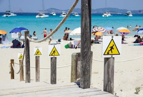 Drop warning sign , falling of the edge yellow triangle warning sign on the Stock Photos