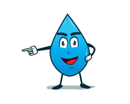 Drop of water character Stock Illustration