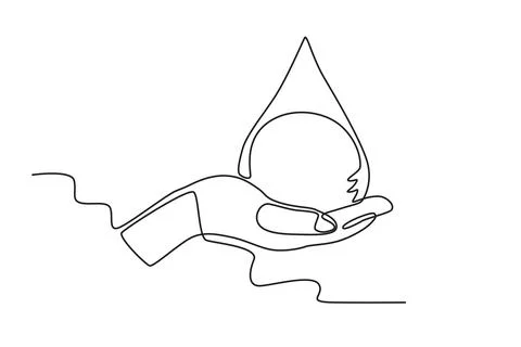 A drop of water is collected Stock Illustration