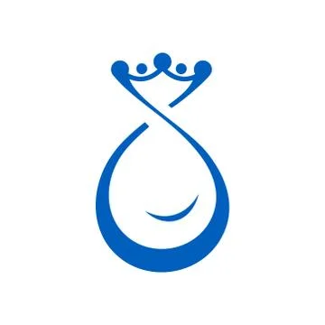 Drop of water with crown Stock Illustration